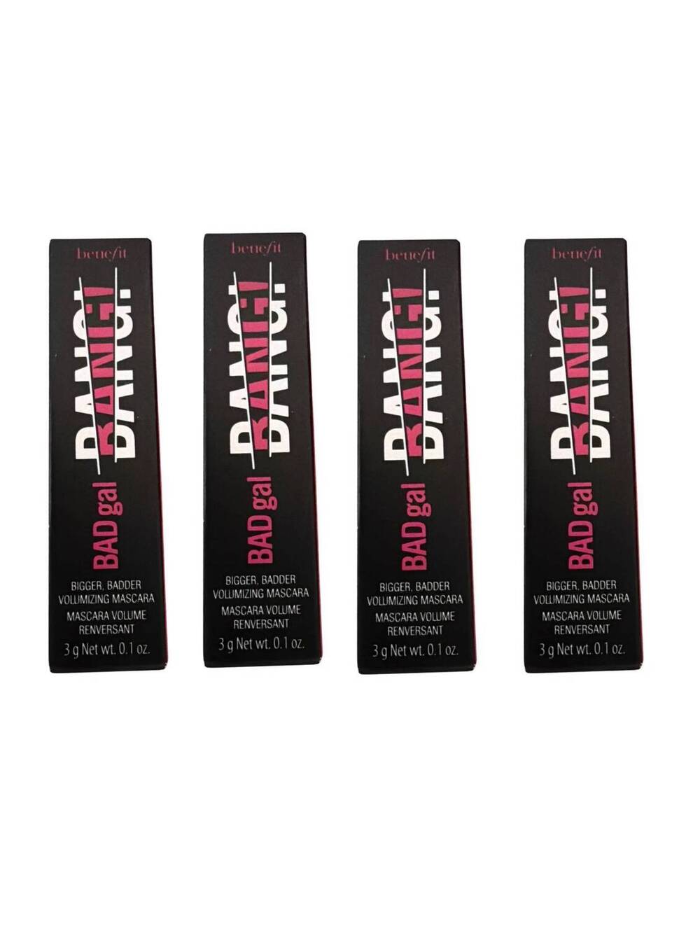 Benefit BADgal BANG Volumizing Mascara Intense Pitch Black Mini 0.1 oz 4 Pack